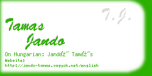 tamas jando business card